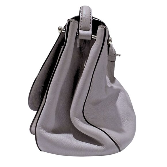 Kate Spade Leather Handbag Tassel Morter Pratt Street Rianne Neutral Gray White - Picture 5 of 12